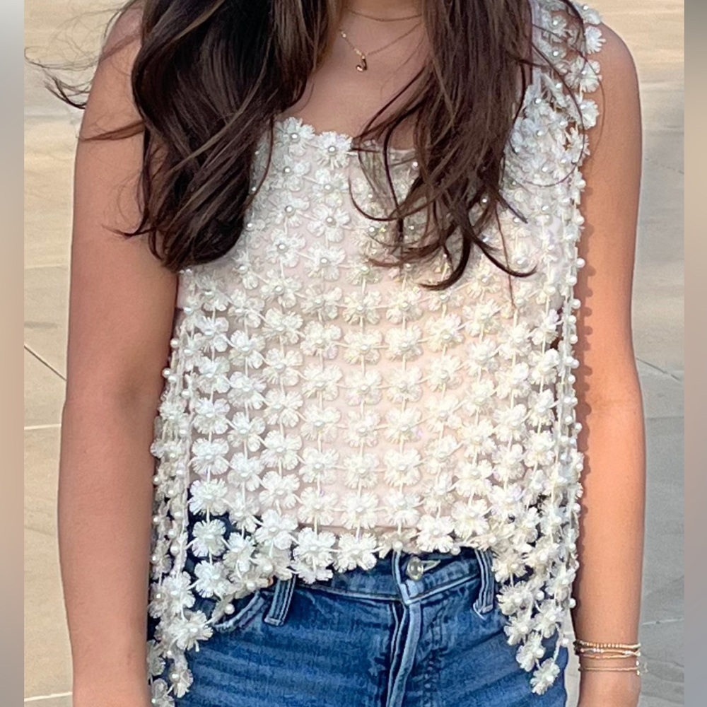 Beaded tunic vest (pearls)